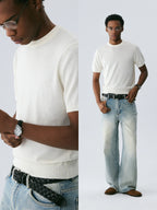 The Essential Layer Knit - Silk-Wool Blend Crewneck in Buttercream