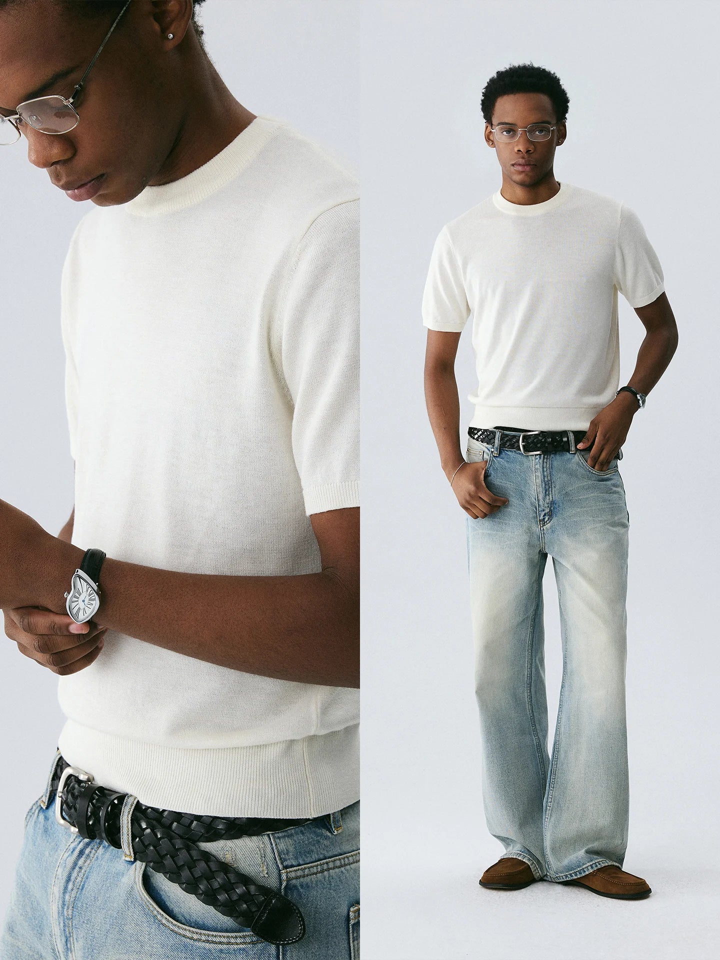 The Essential Layer Knit - Silk-Wool Blend Crewneck in Buttercream