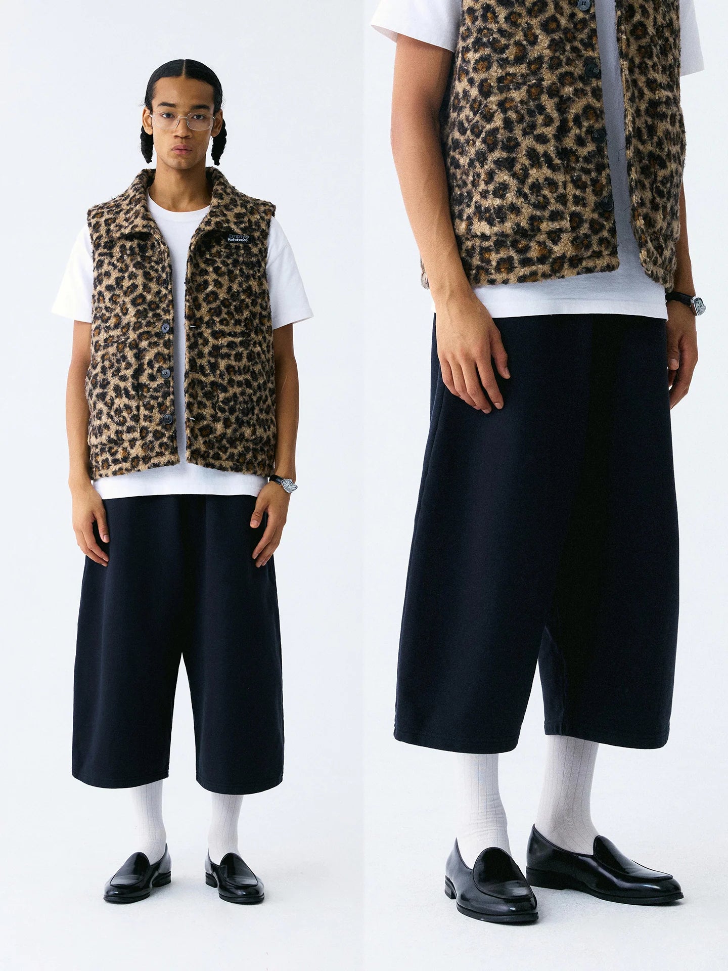 The Draped Cropped Short - High-Grammage Knit with Drawcord Waist