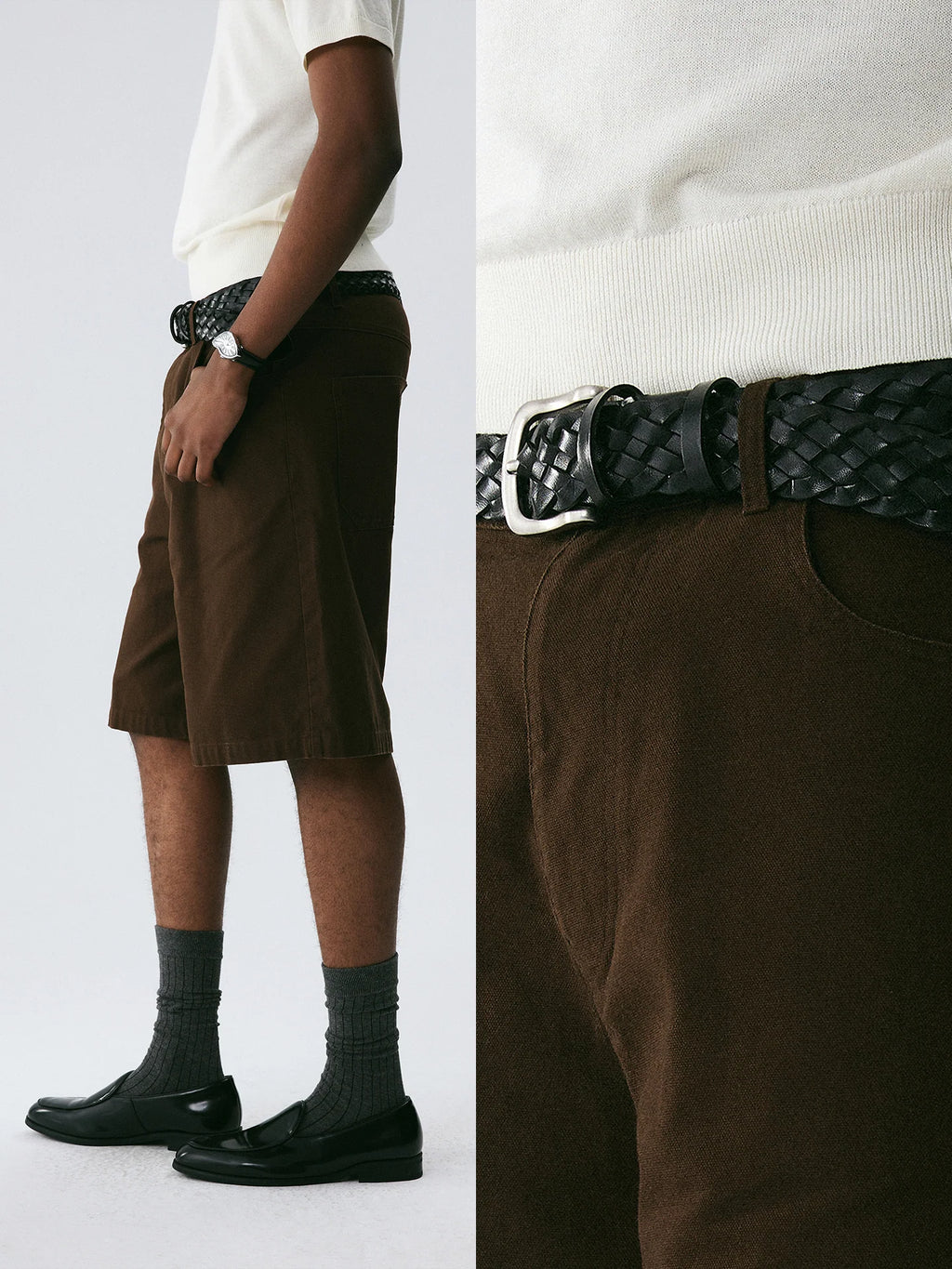 The Washed Utility Short - Garment-Dyed Twill with Custom Hardware & Faded Seams