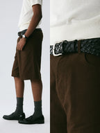 The Washed Utility Short - Garment-Dyed Twill with Custom Hardware & Faded Seams