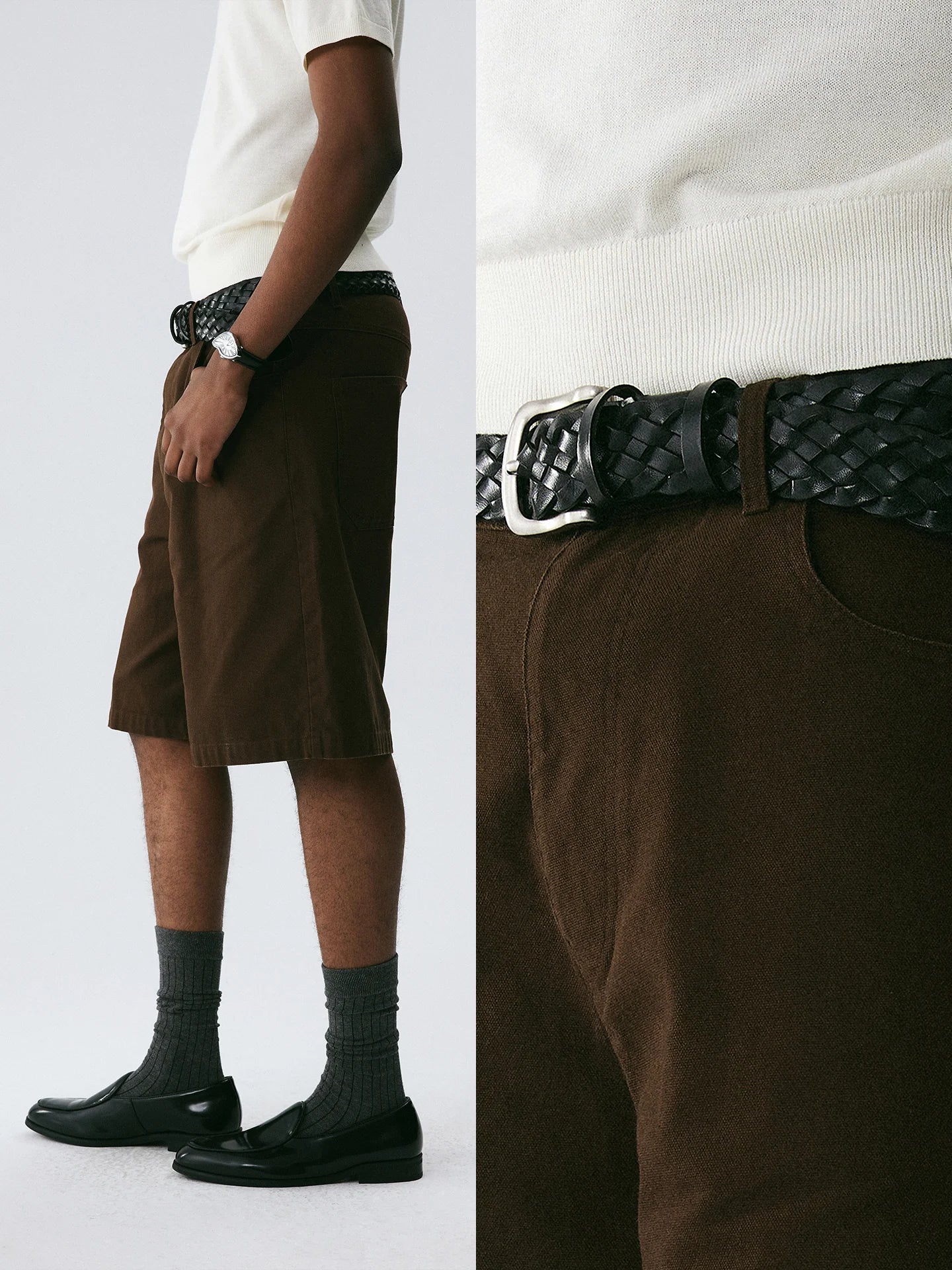 The Washed Utility Short - Garment-Dyed Twill with Custom Hardware & Faded Seams