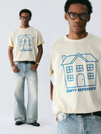 The Drawn Dwelling Sweatshirt - Double-Layer Snow Fabric & Blue Line House