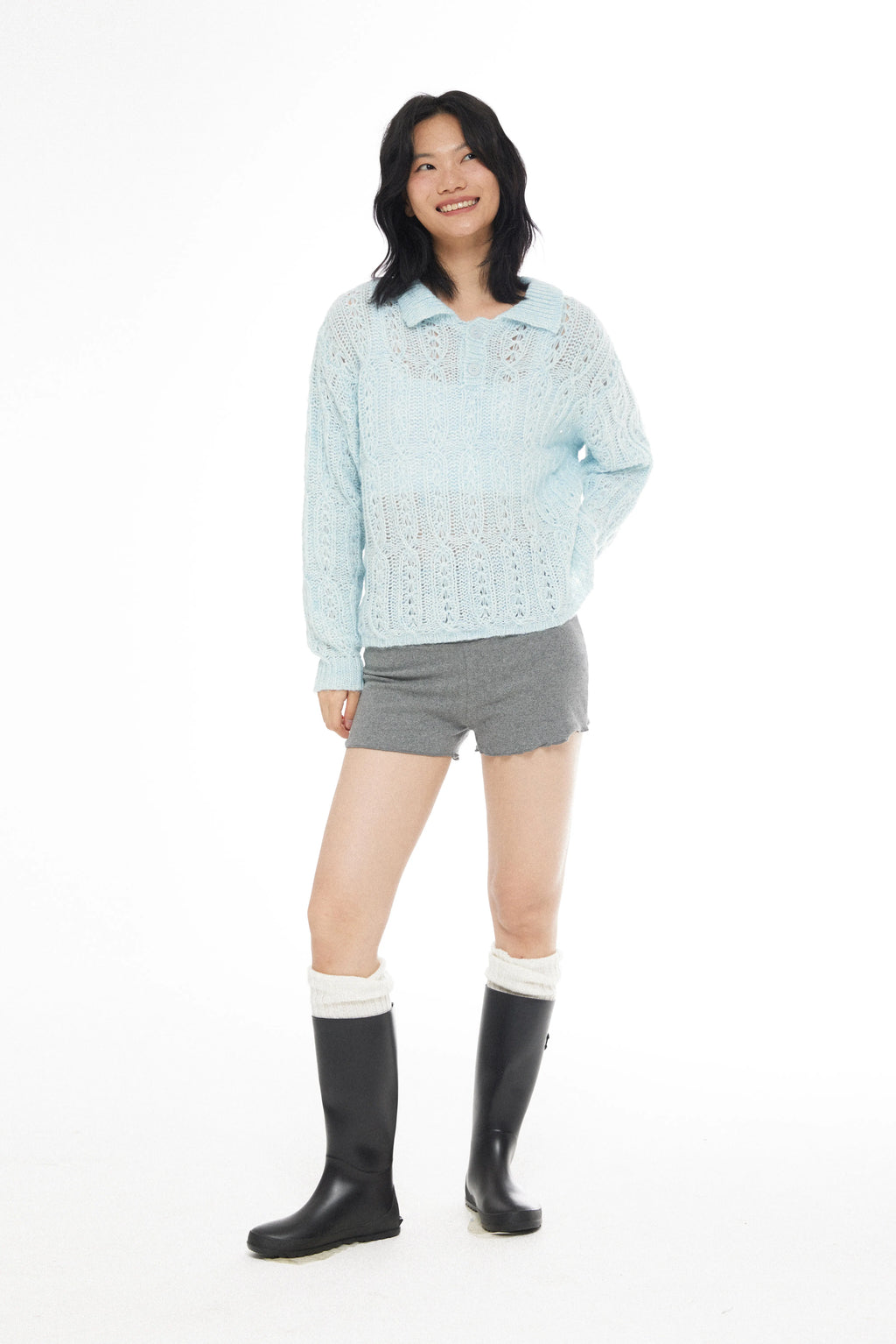 Textured Wool Knit Sweater