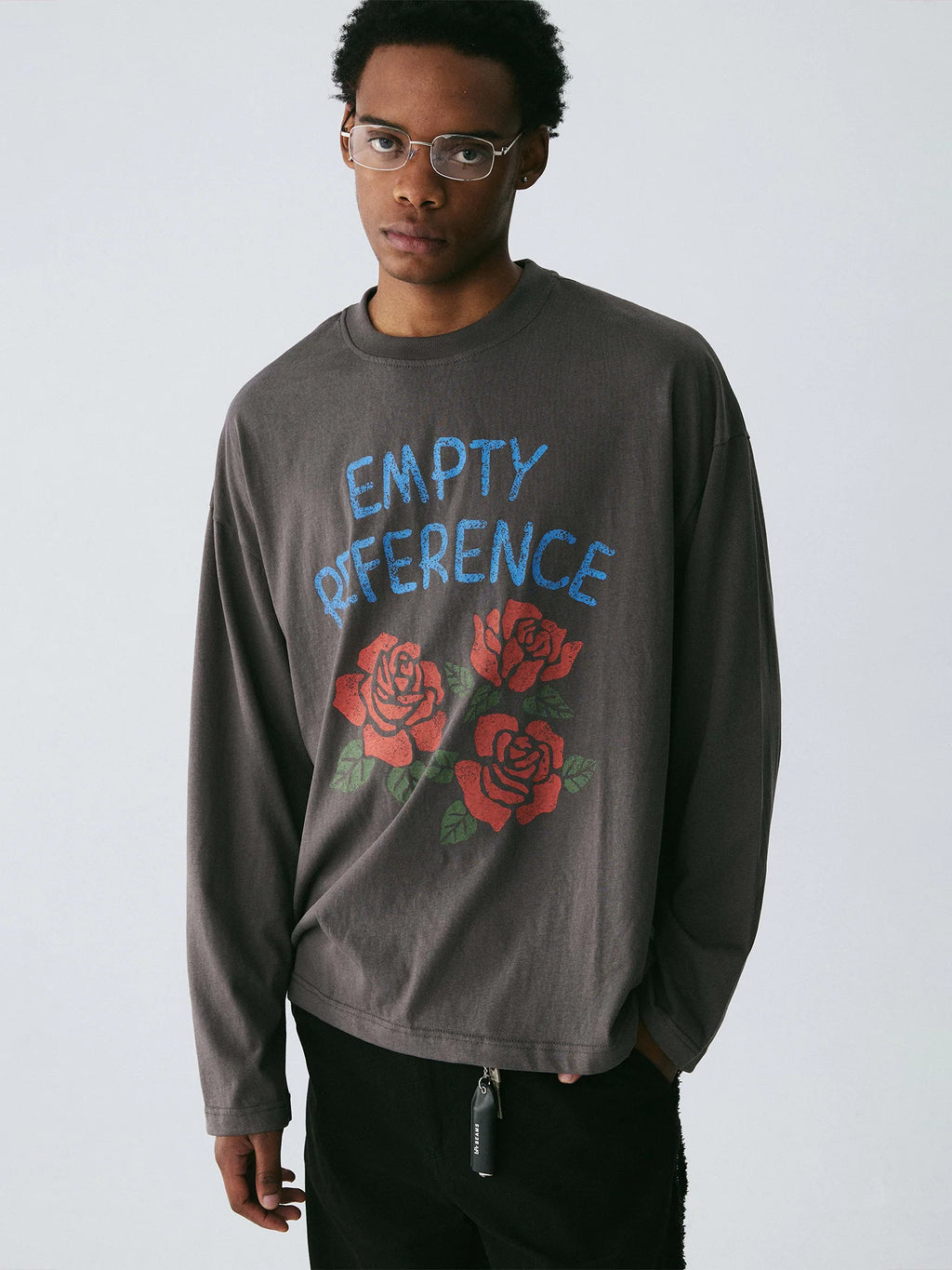 Empty Reference Rose Artwork Long Sleeve Tee | Original Graphic Shirt