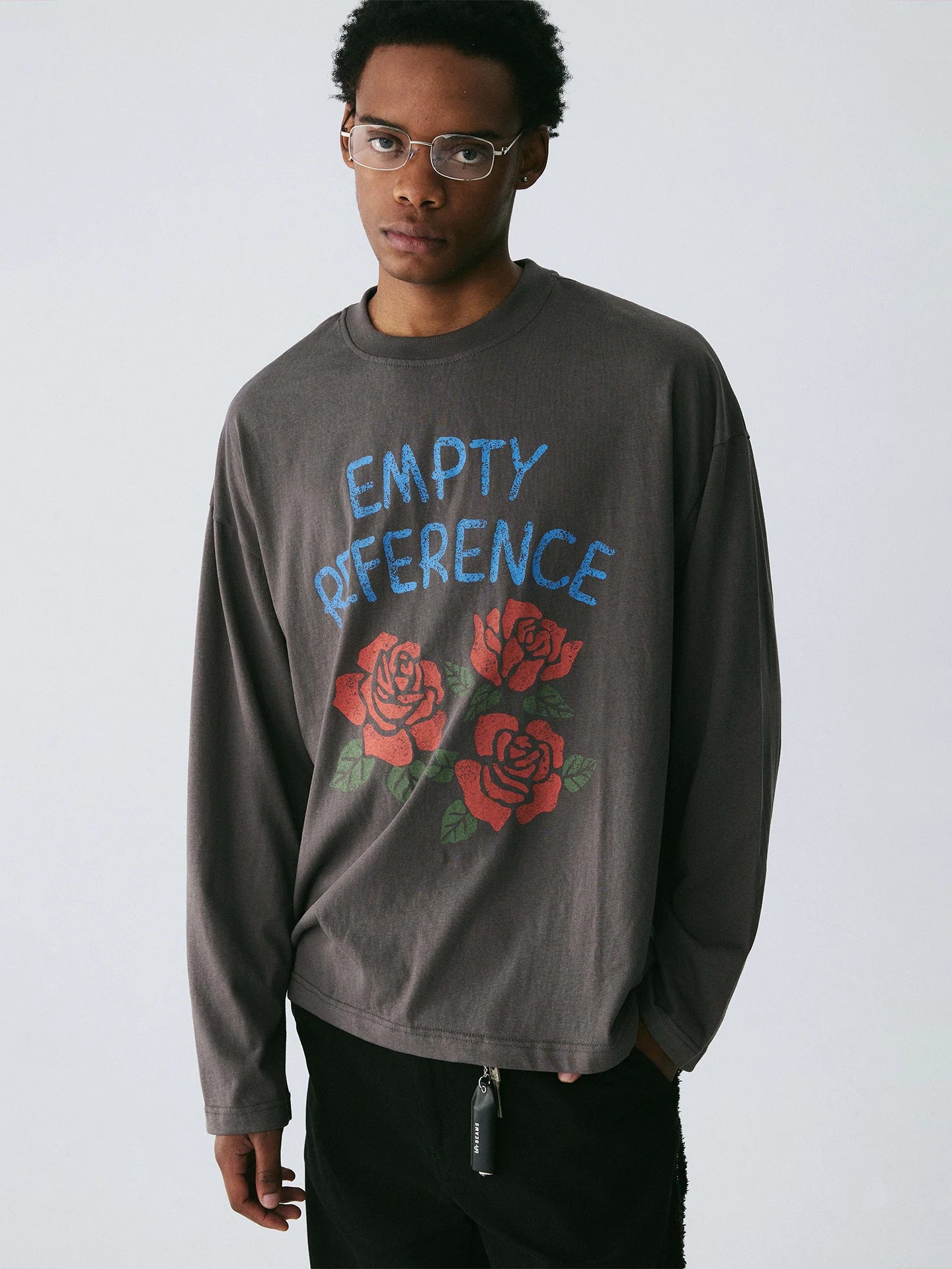 Empty Reference Rose Artwork Long Sleeve Tee | Original Graphic Shirt