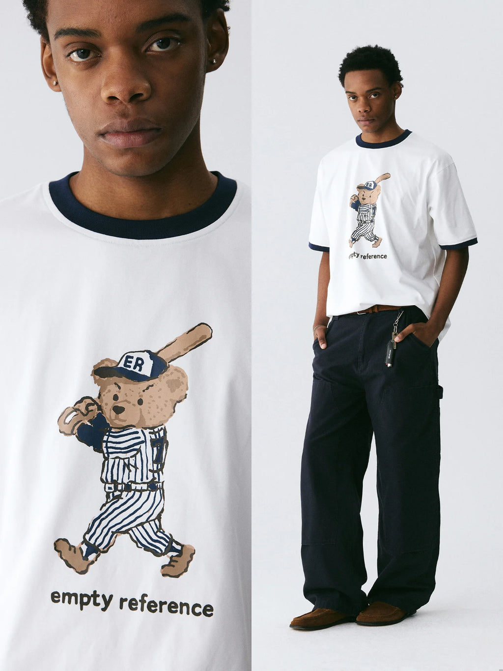 The Slugger Bear Tee - 240g Sorona® Performance with Cartoon Baseball Bear