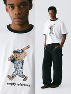 The Slugger Bear Tee - 240g Sorona® Performance with Cartoon Baseball Bear