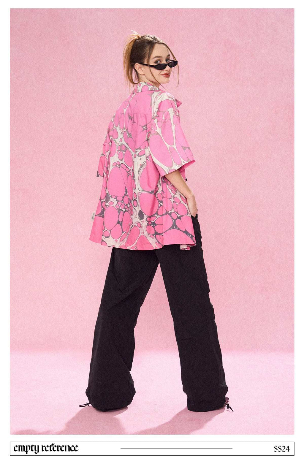Pink Casual Button-Up Shirt - Empty Reference
