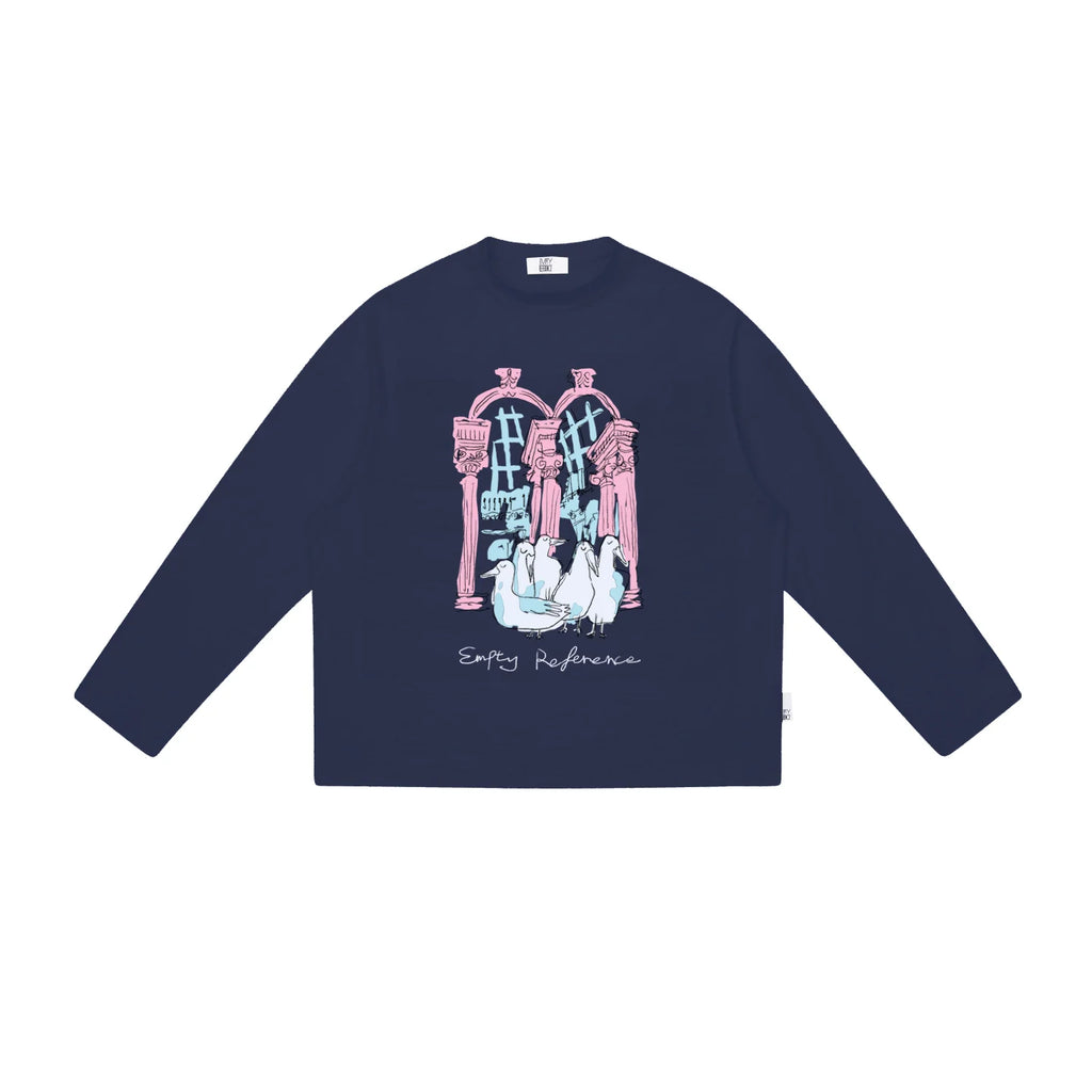 Empty Reference Original Artwork Long Sleeve Tee | Hand-Drawn Graphic Shirt