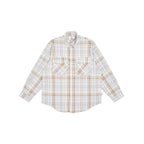 Empty Reference Classic Plaid Overshirt | Blue Brown Check Shirt