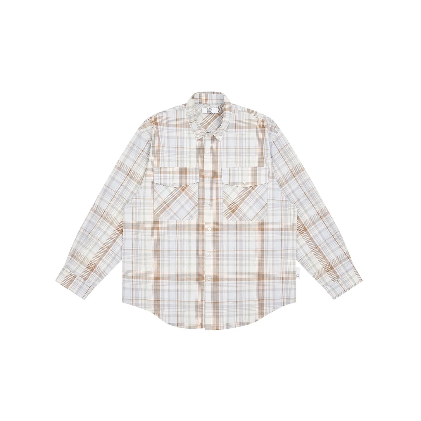 Empty Reference Classic Plaid Overshirt | Blue Brown Check Shirt