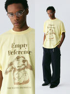 The Earnest Gaze Tee - Buttercream Snow Fabric with Sketch of a Cocker Spaniel