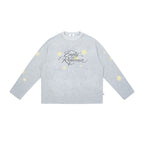 Empty Reference Star Graphic Long Sleeve Tee | Oversized Grey Top