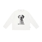 Empty Reference Dog Portrait Long Sleeve Tee | Minimal Graphic Top