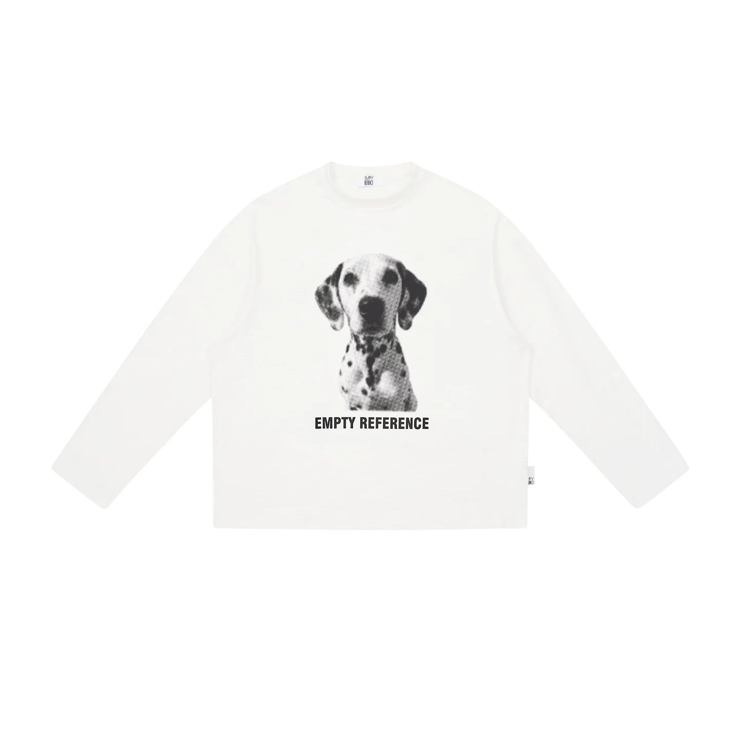 Empty Reference Dog Portrait Long Sleeve Tee | Minimal Graphic Top