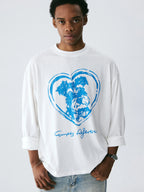 Empty Reference Dog Illustration Long Sleeve Tee | Original Graphic Shirt