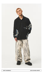 Lace Panel Irregular Shirt