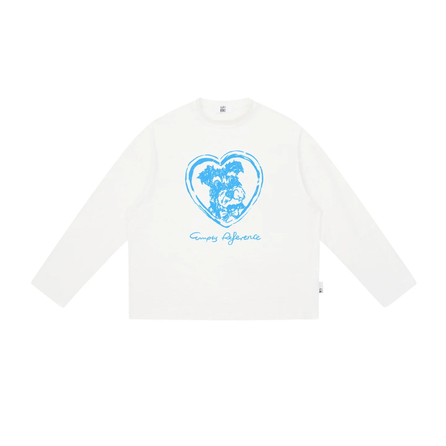 Empty Reference Dog Illustration Long Sleeve Tee | Original Graphic Shirt