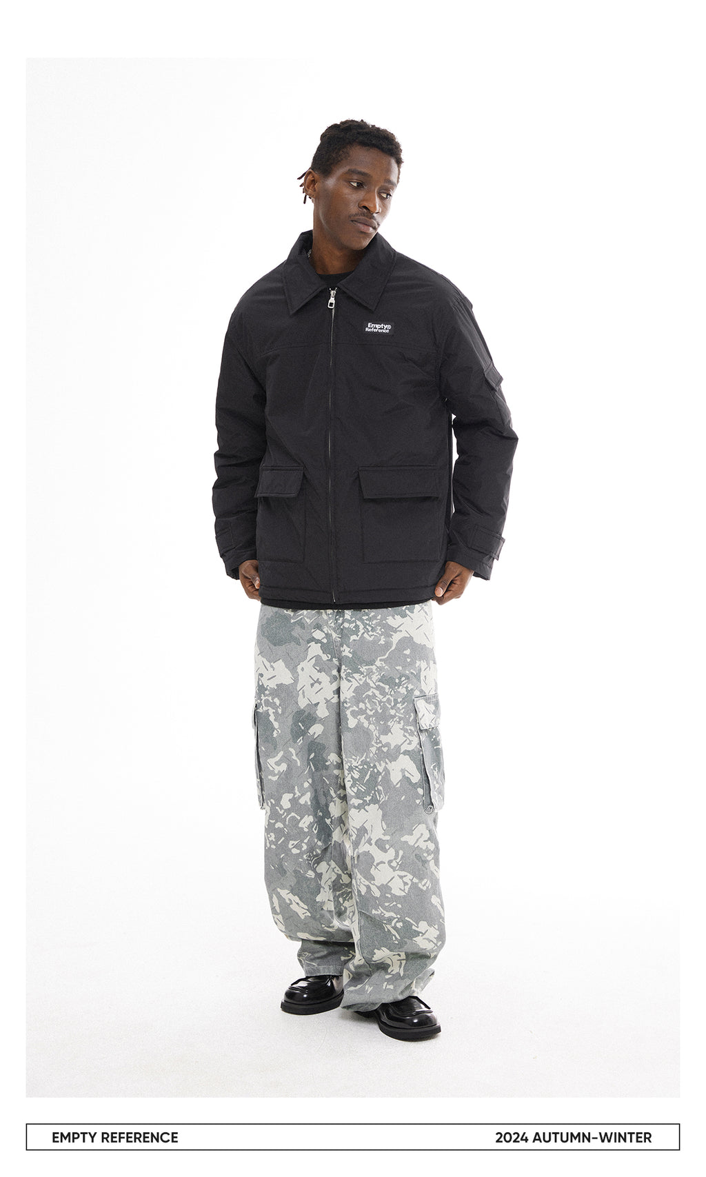 Washed Camo Print Overalls