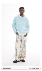 Textured Wool Knit Sweater
