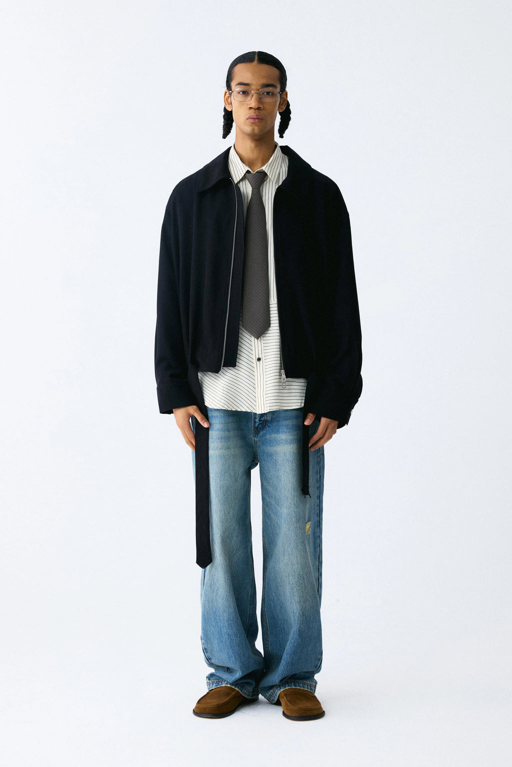 Black Belt Ruched Jacket