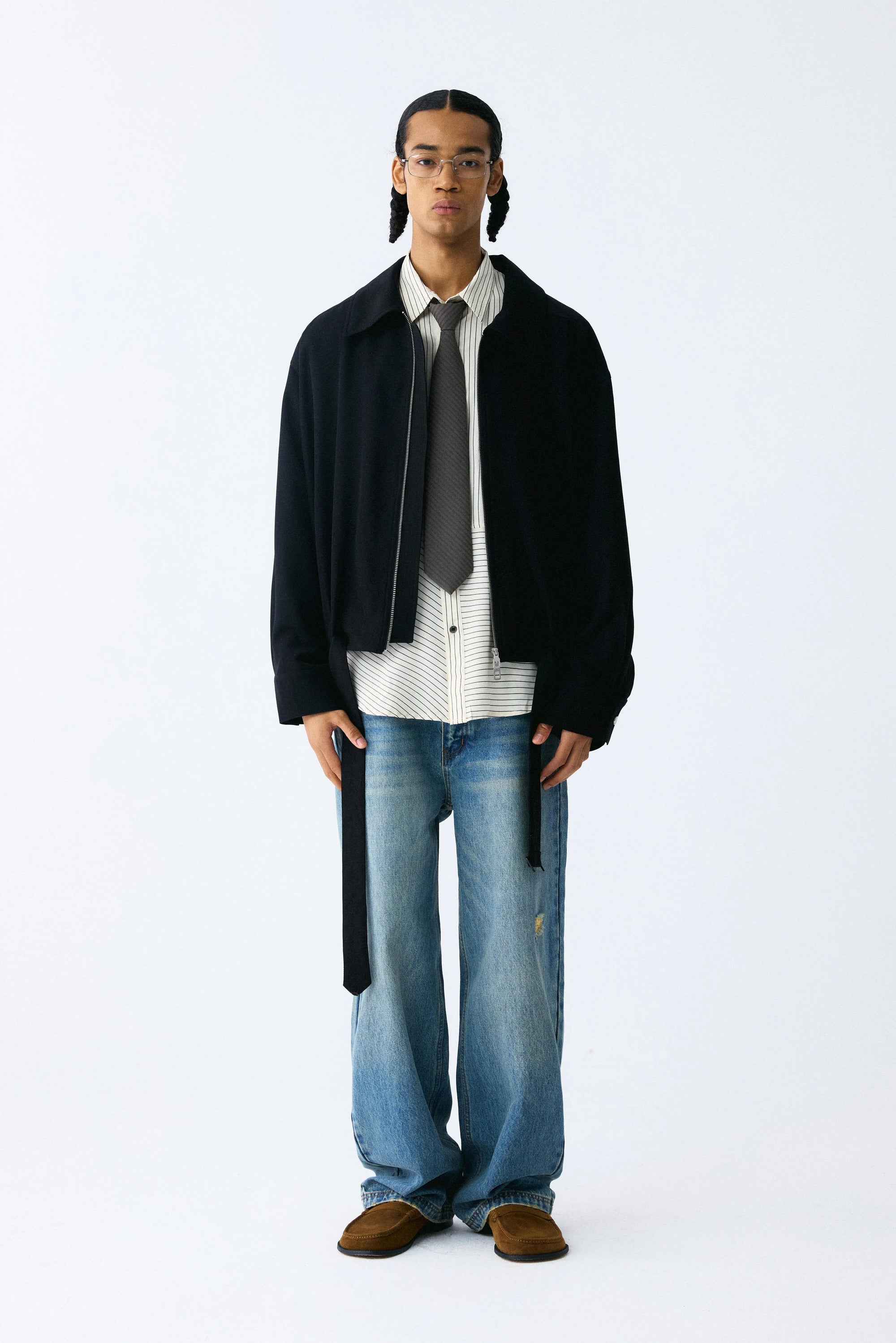 Black Belt Ruched Jacket