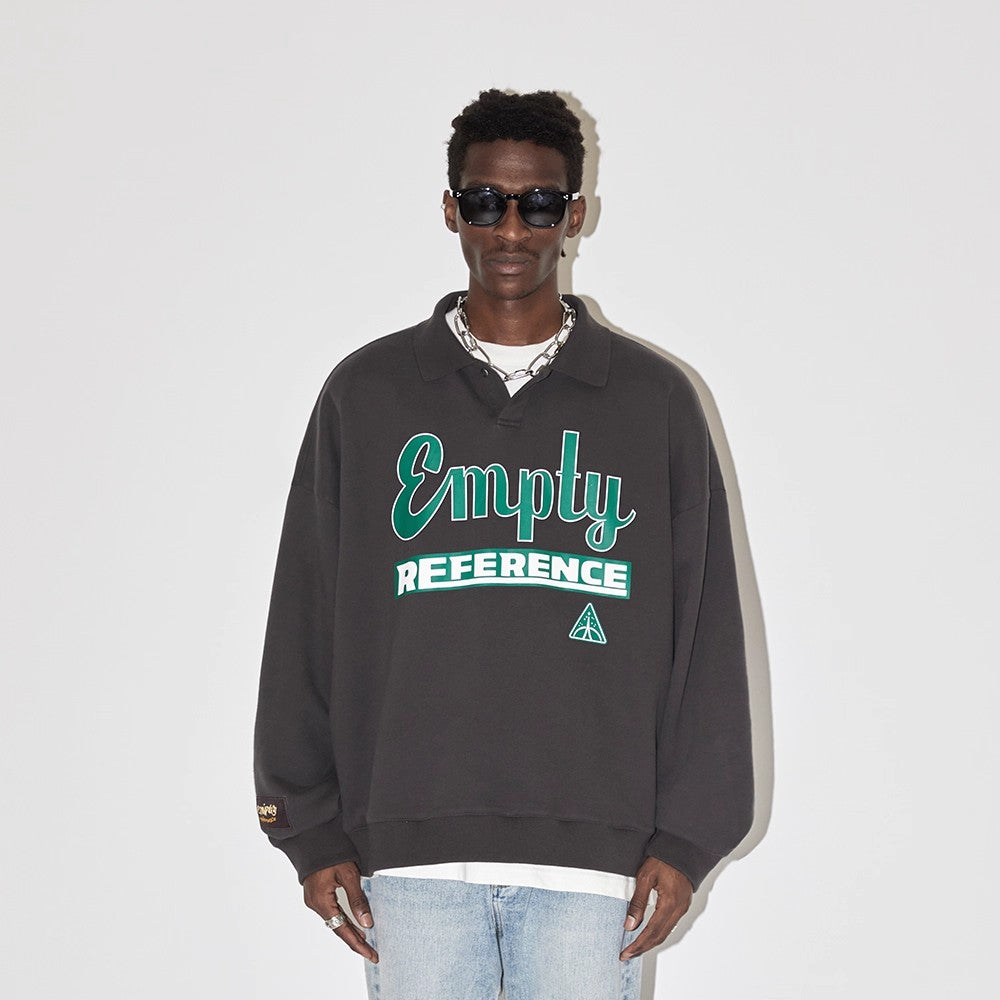 Graphic Rugby Collar Sweatshirt