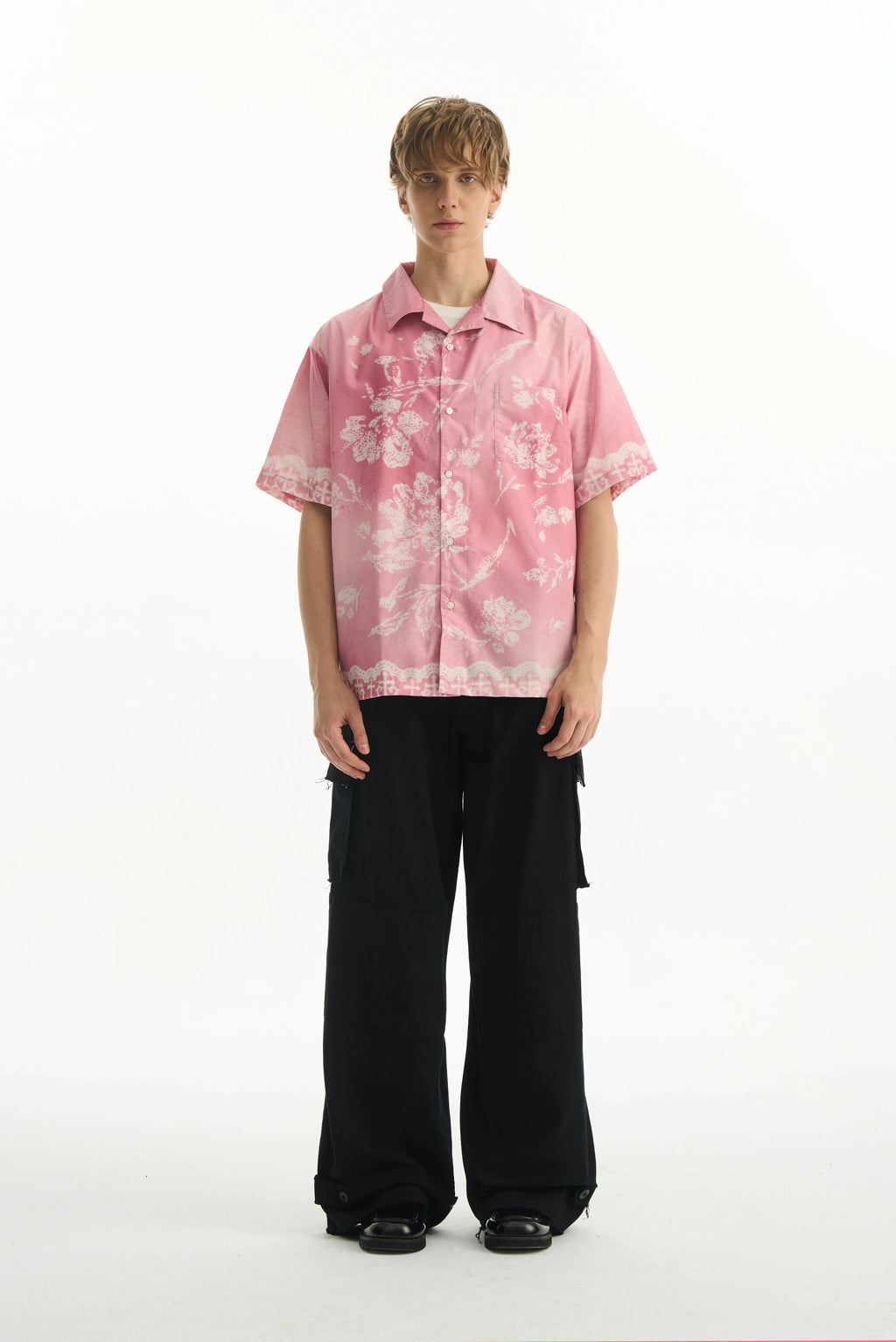 Gradient Lace Graphic Shirt