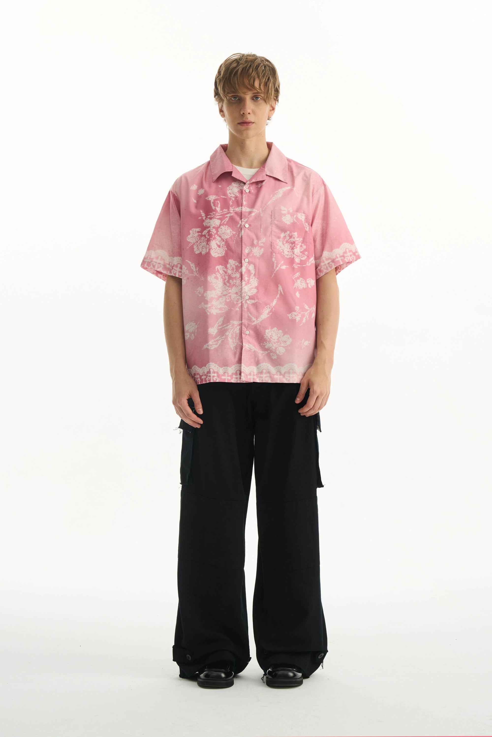 Gradient Lace Graphic Shirt