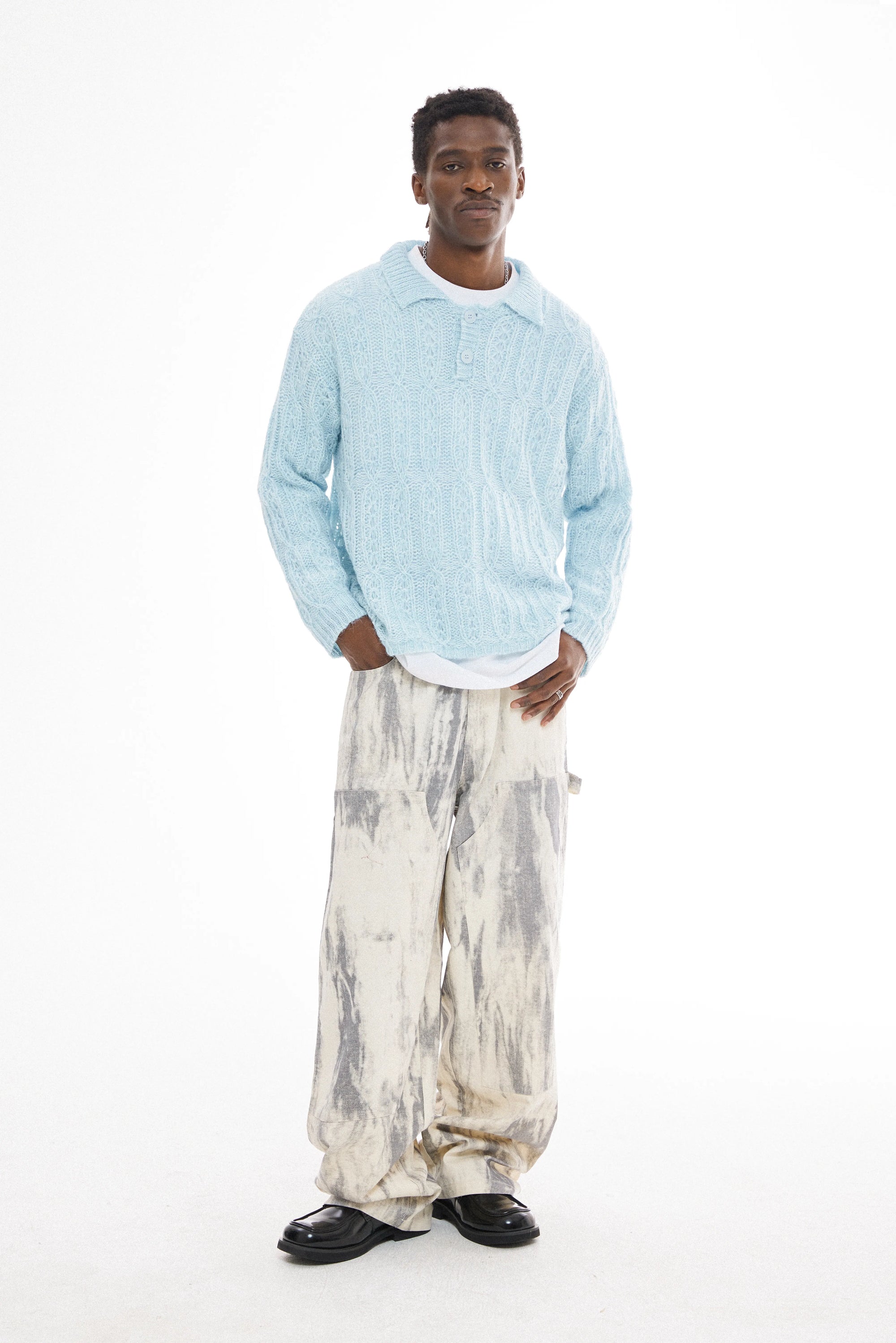 Textured Wool Knit Sweater