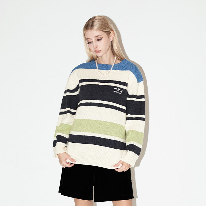 Striped Colorblock Knit Sweater