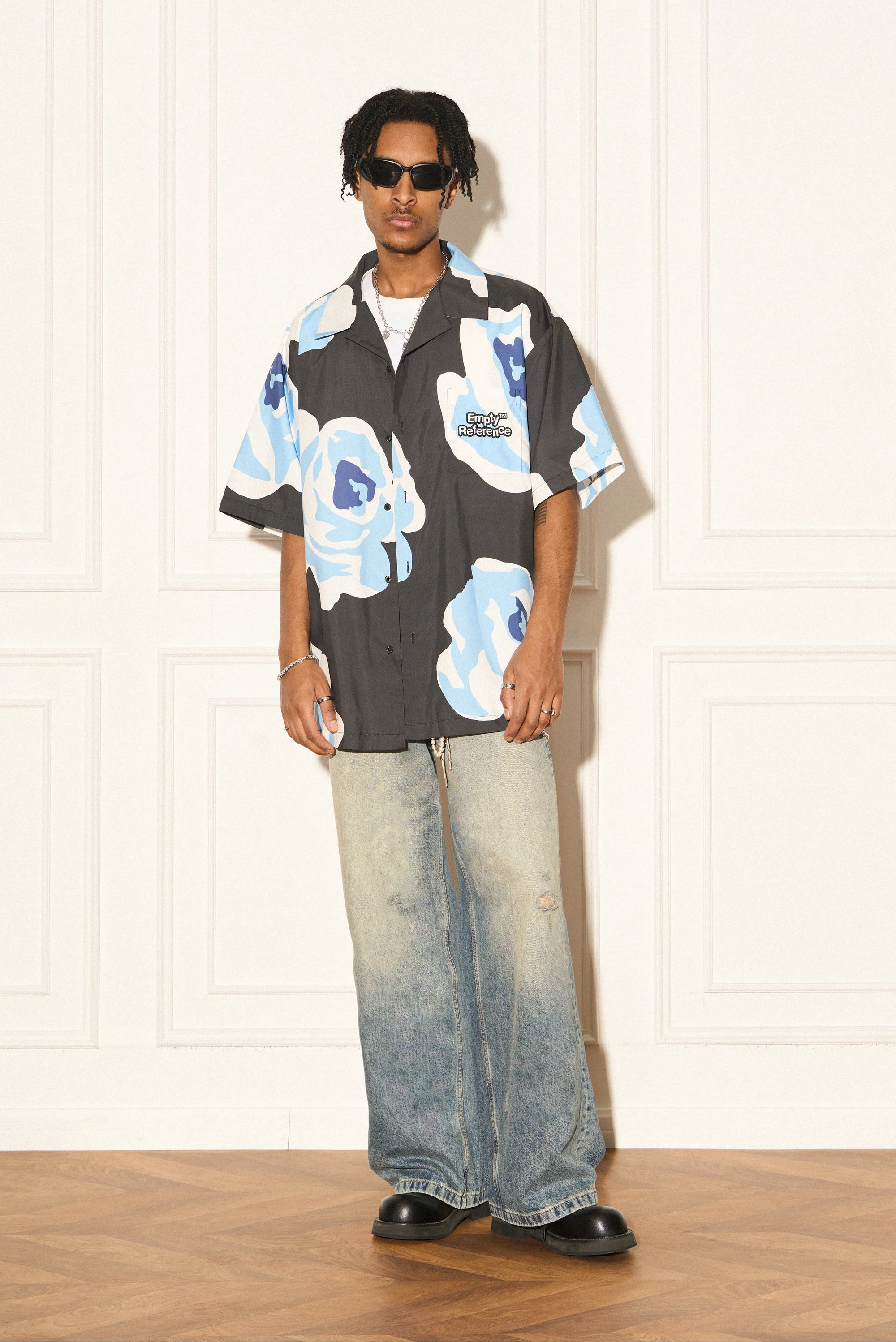 Hand-Drawn Rose Graphic Shirt