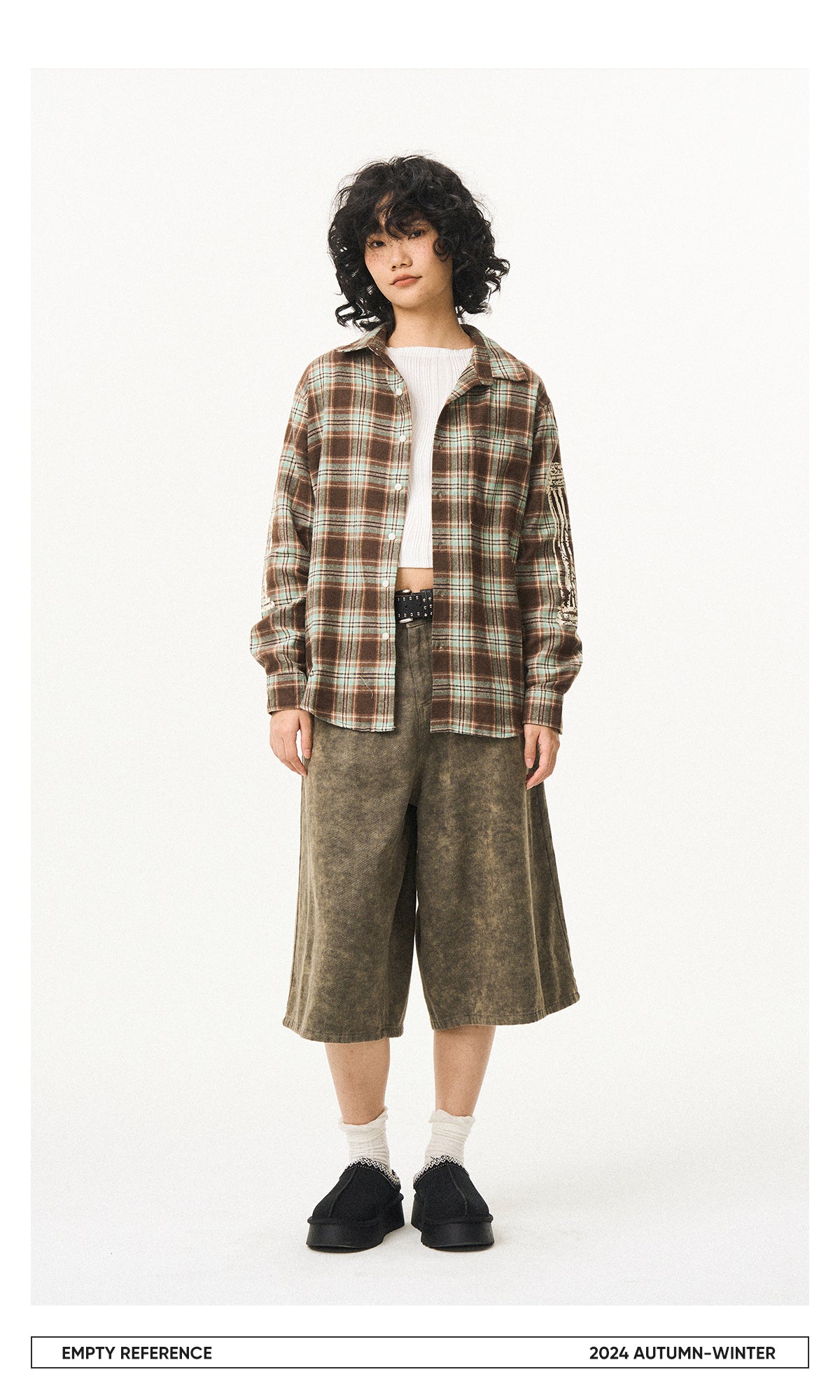 Grid Print Graphic Shirt