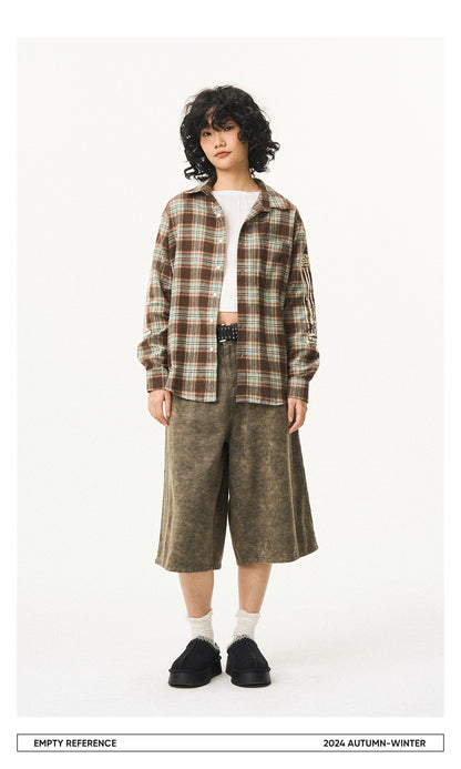 Grid Print Graphic Shirt