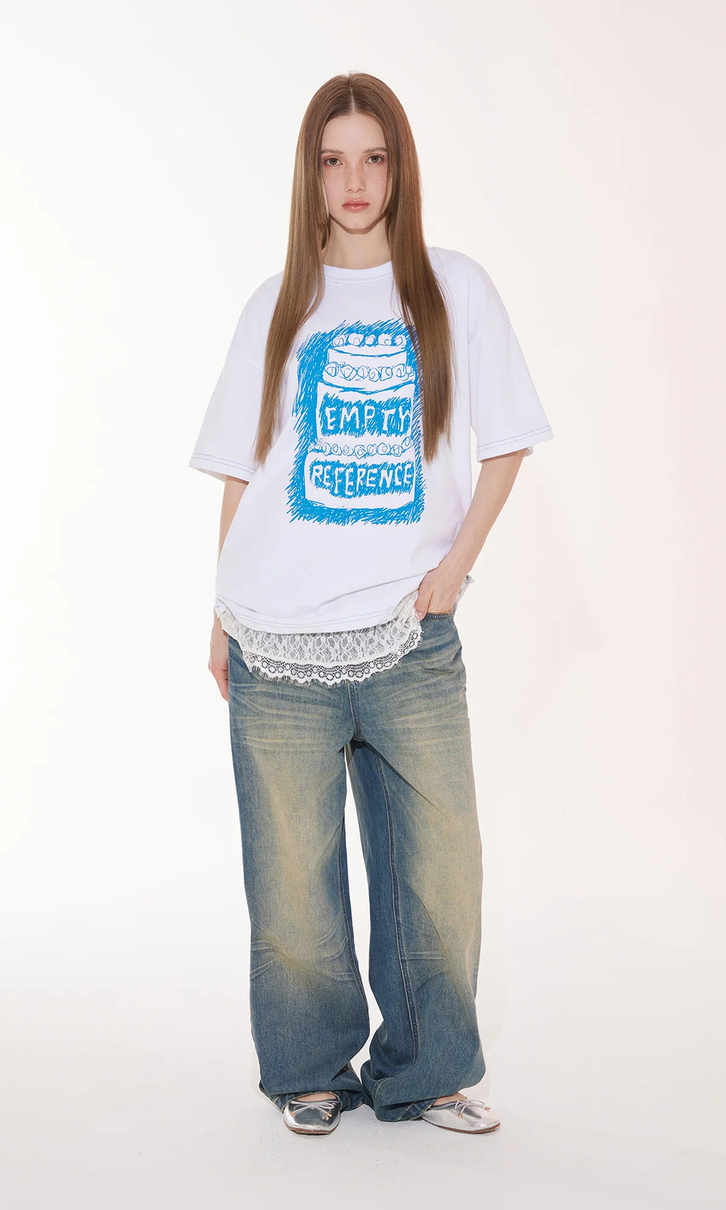 White Soft Graphic Lounge Tee