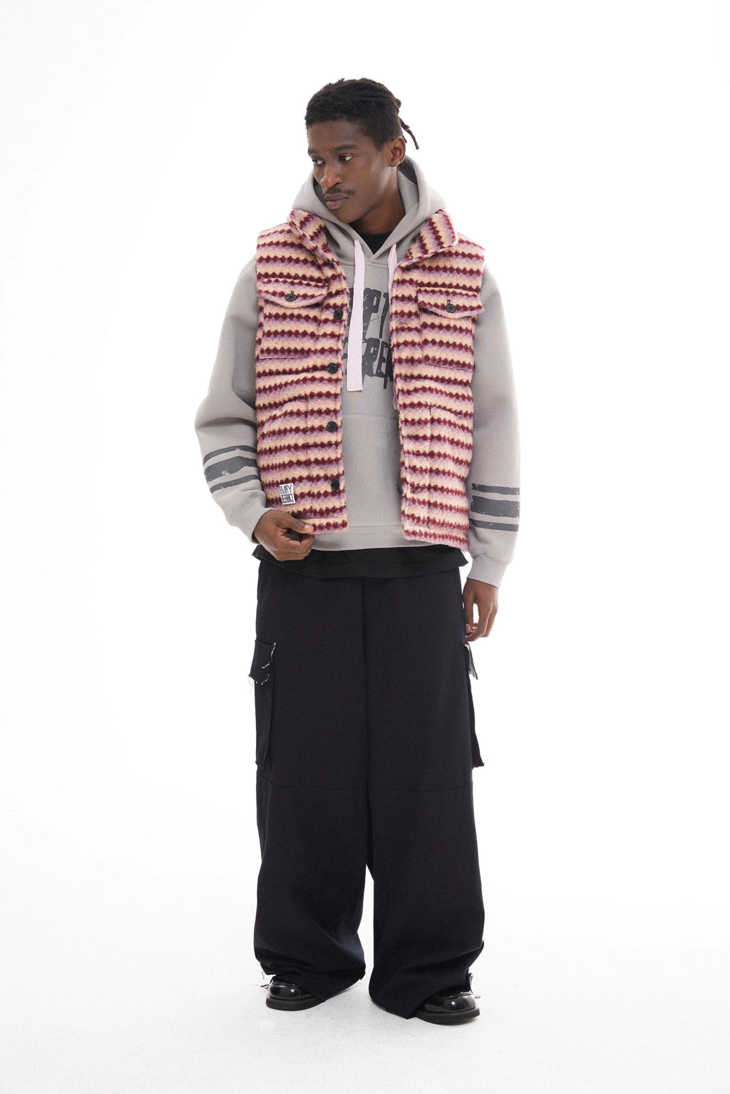 Checked Quilted Wool Vest