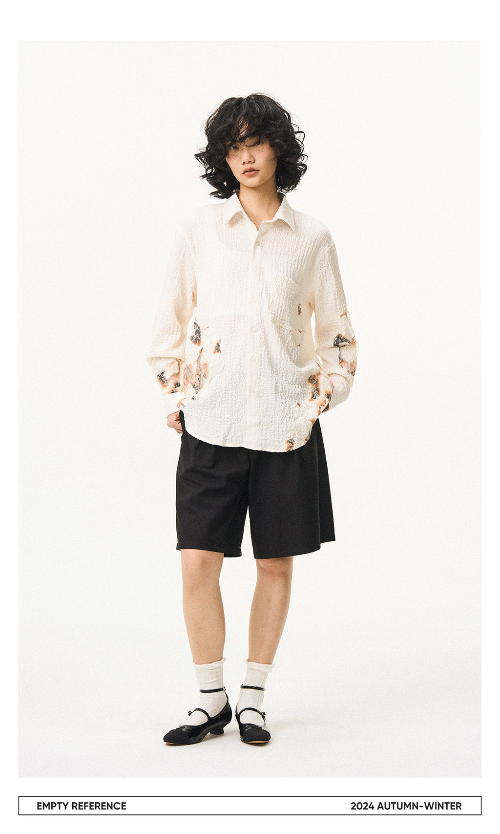 Lace Panel Irregular Shirt