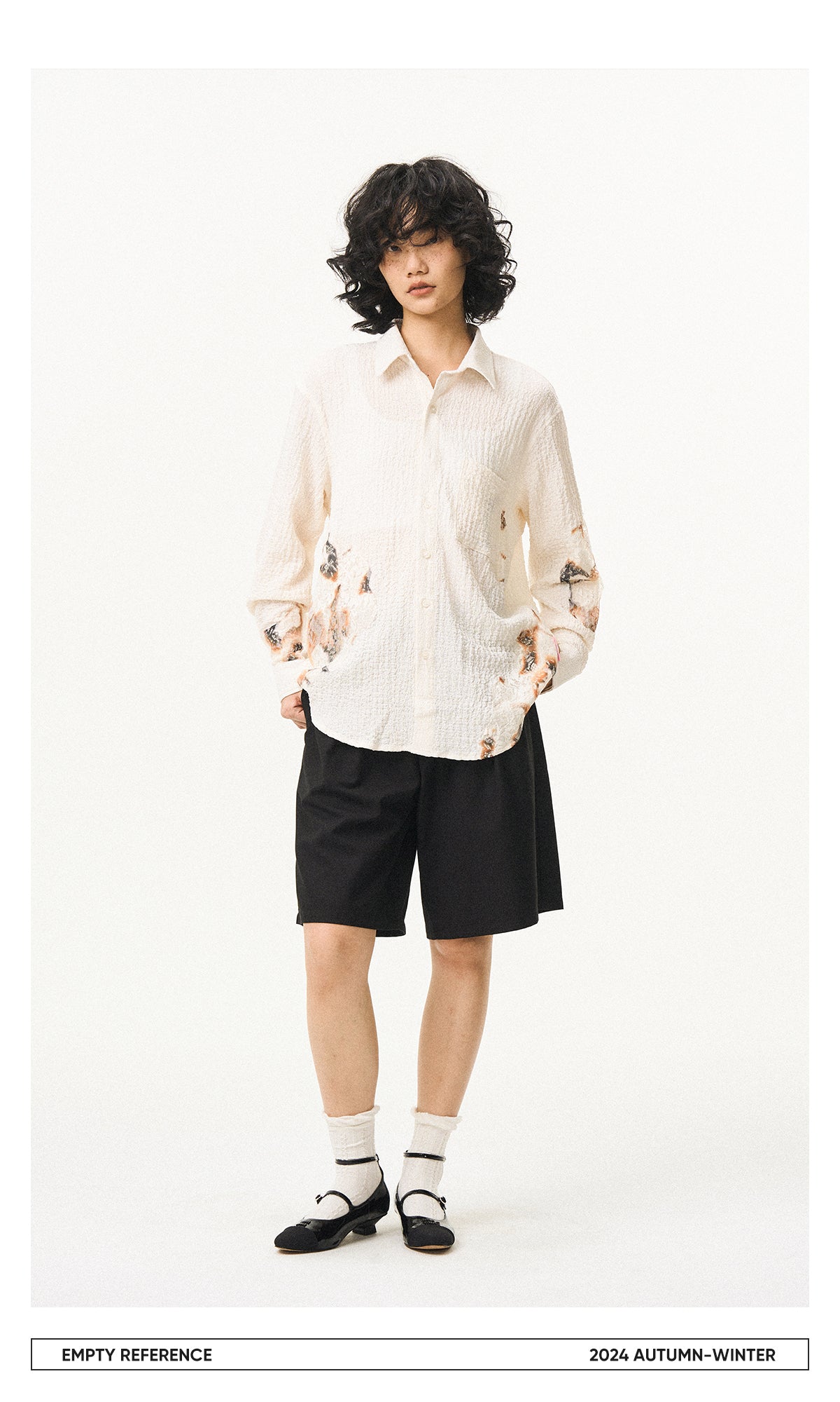 Lace Panel Irregular Shirt