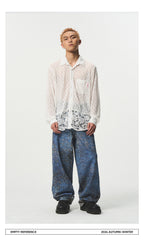 Patchwork Lace Sheer Shirt