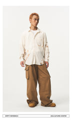 Lace Panel Irregular Shirt