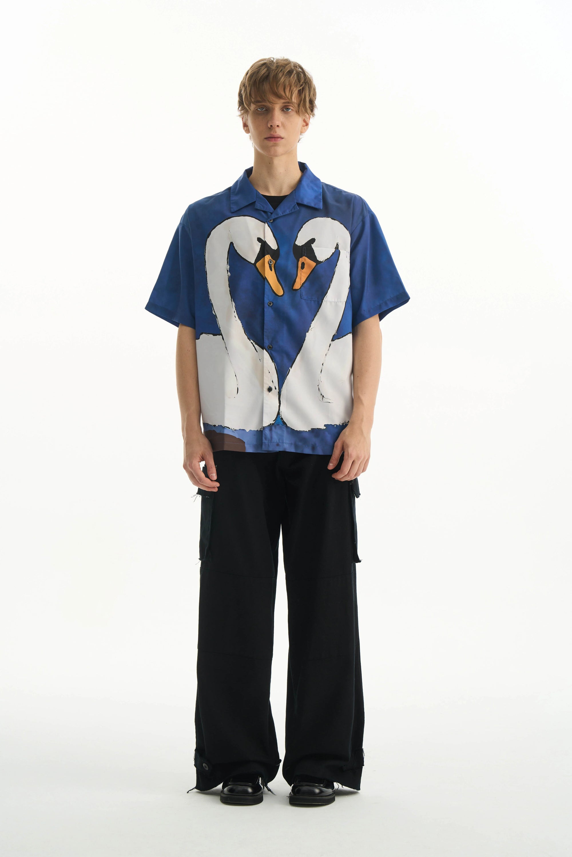 Cartoon Swan Graphic Shirt