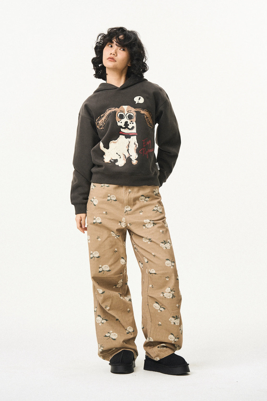 Cartoon Puppy Graphic Sweatshirt