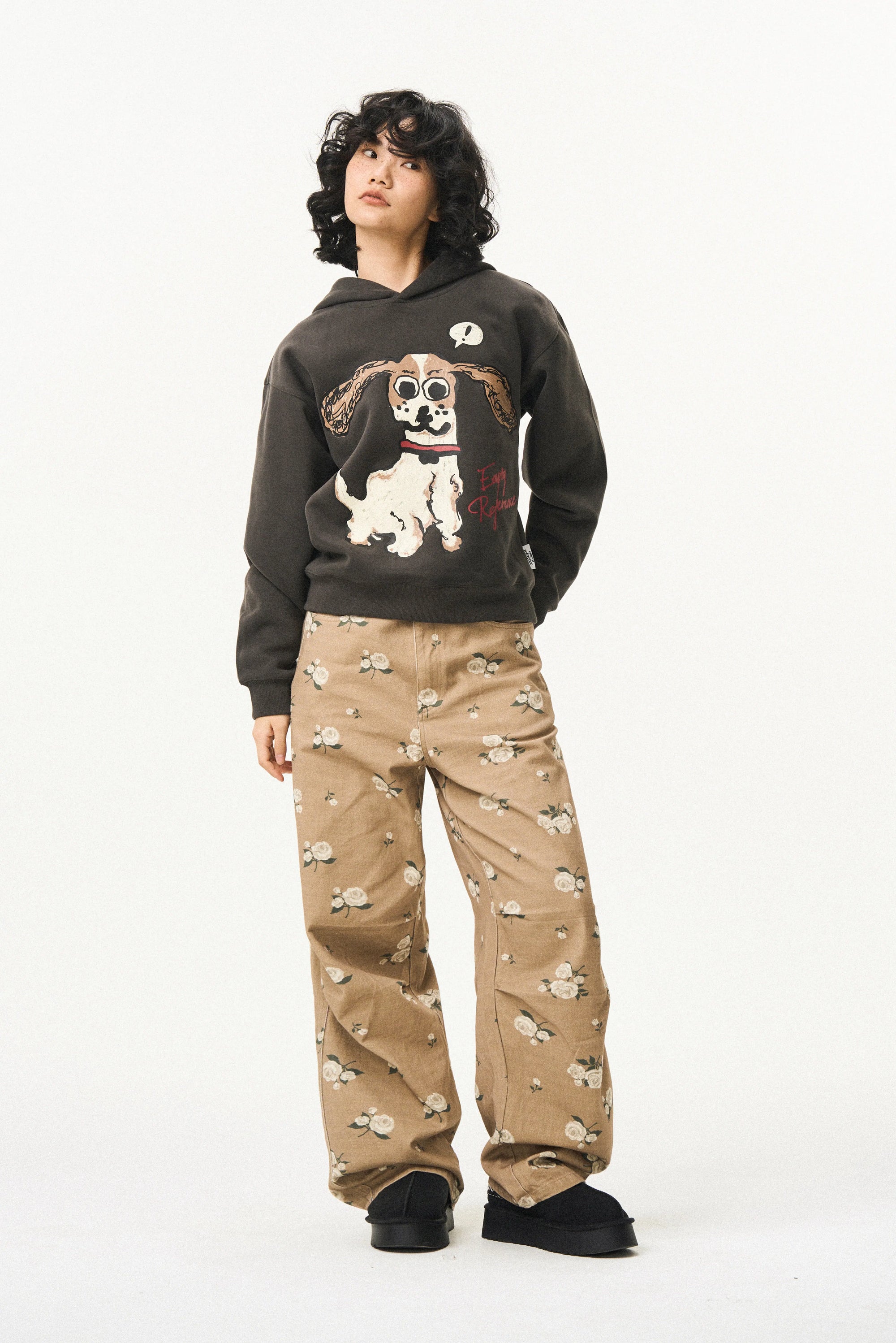 Cartoon Puppy Graphic Sweatshirt