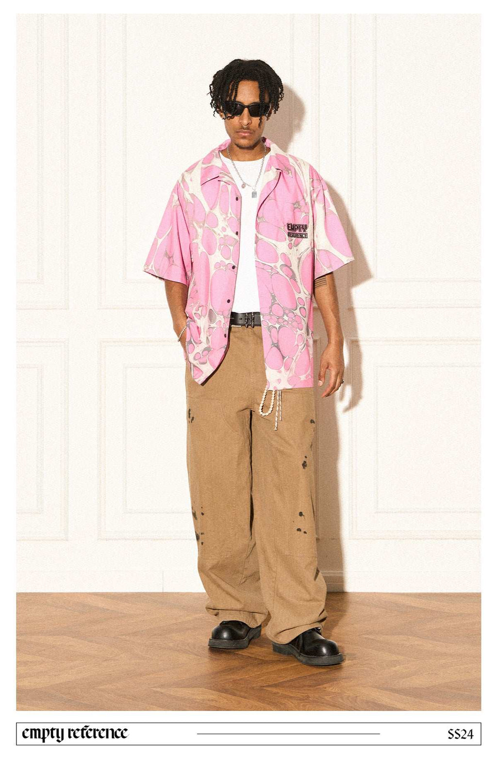 Pink Casual Button-Up Shirt - Empty Reference