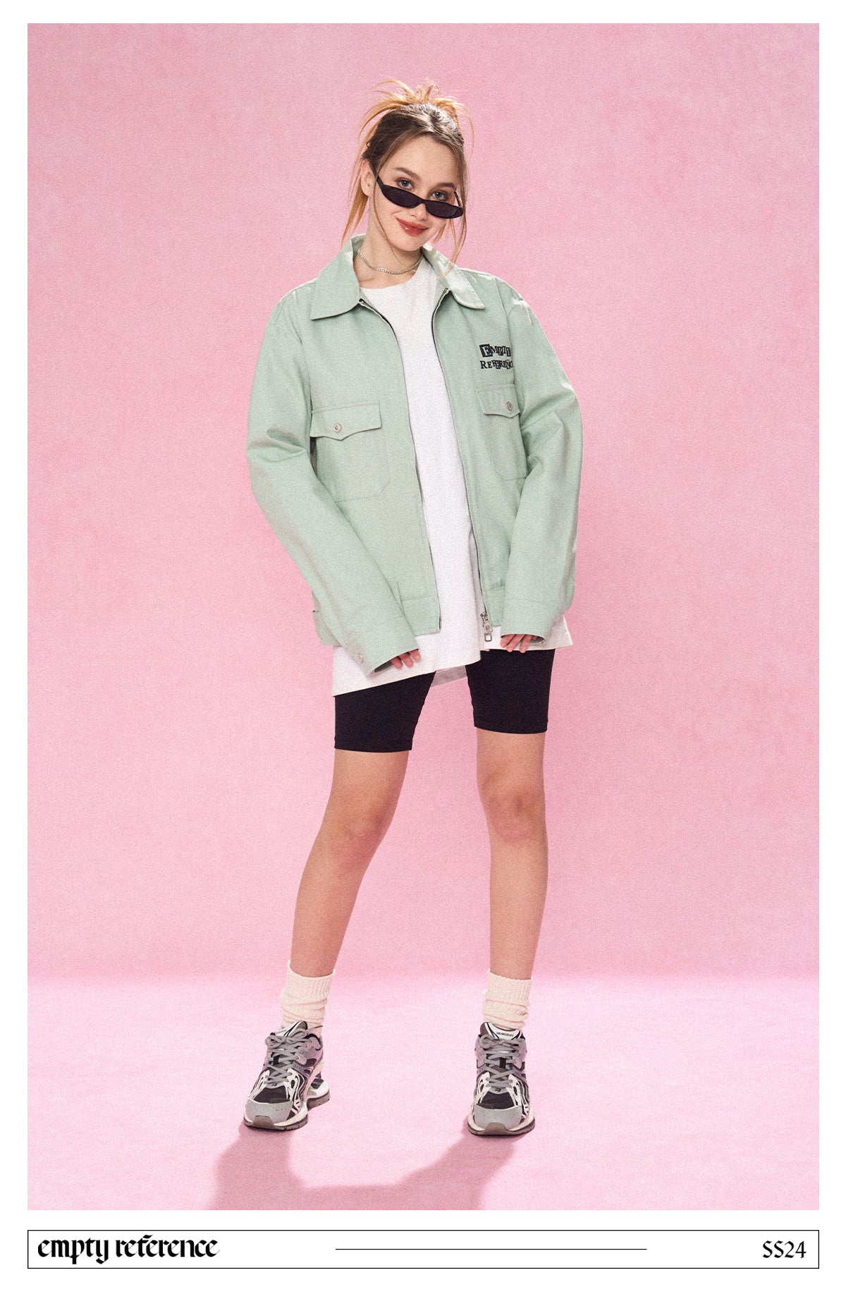 Washed Print Zip Jacket
