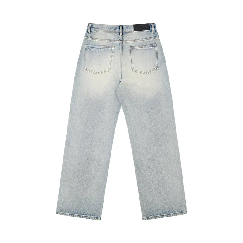 Vintage Wash Denim with Custom Hardware & Destructed Hem