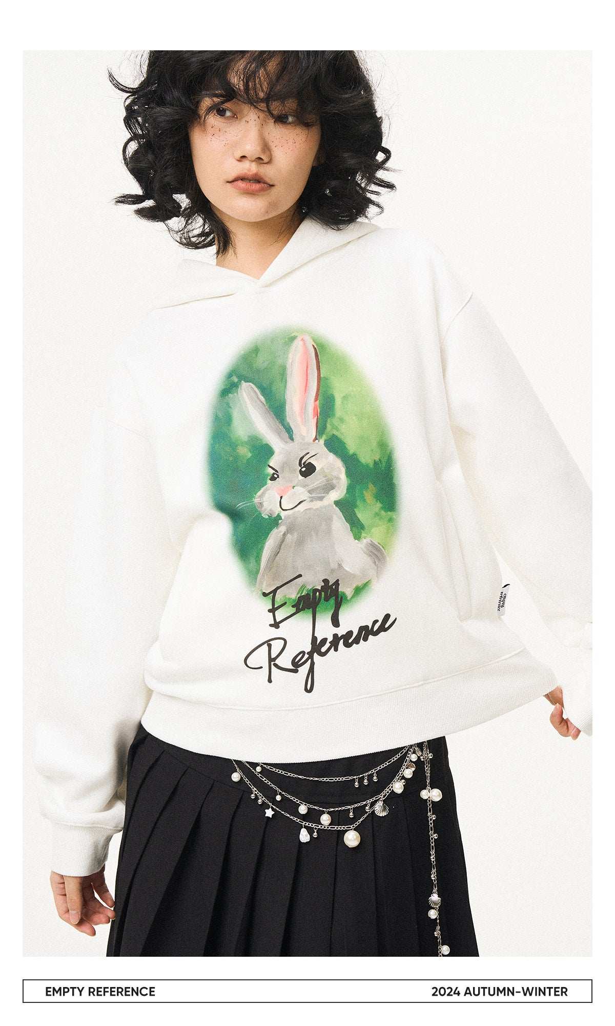 Hand Painted Rabbit Hoodie - Empty Reference