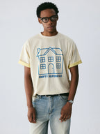 The Drawn Dwelling Sweatshirt - Double-Layer Snow Fabric & Blue Line House