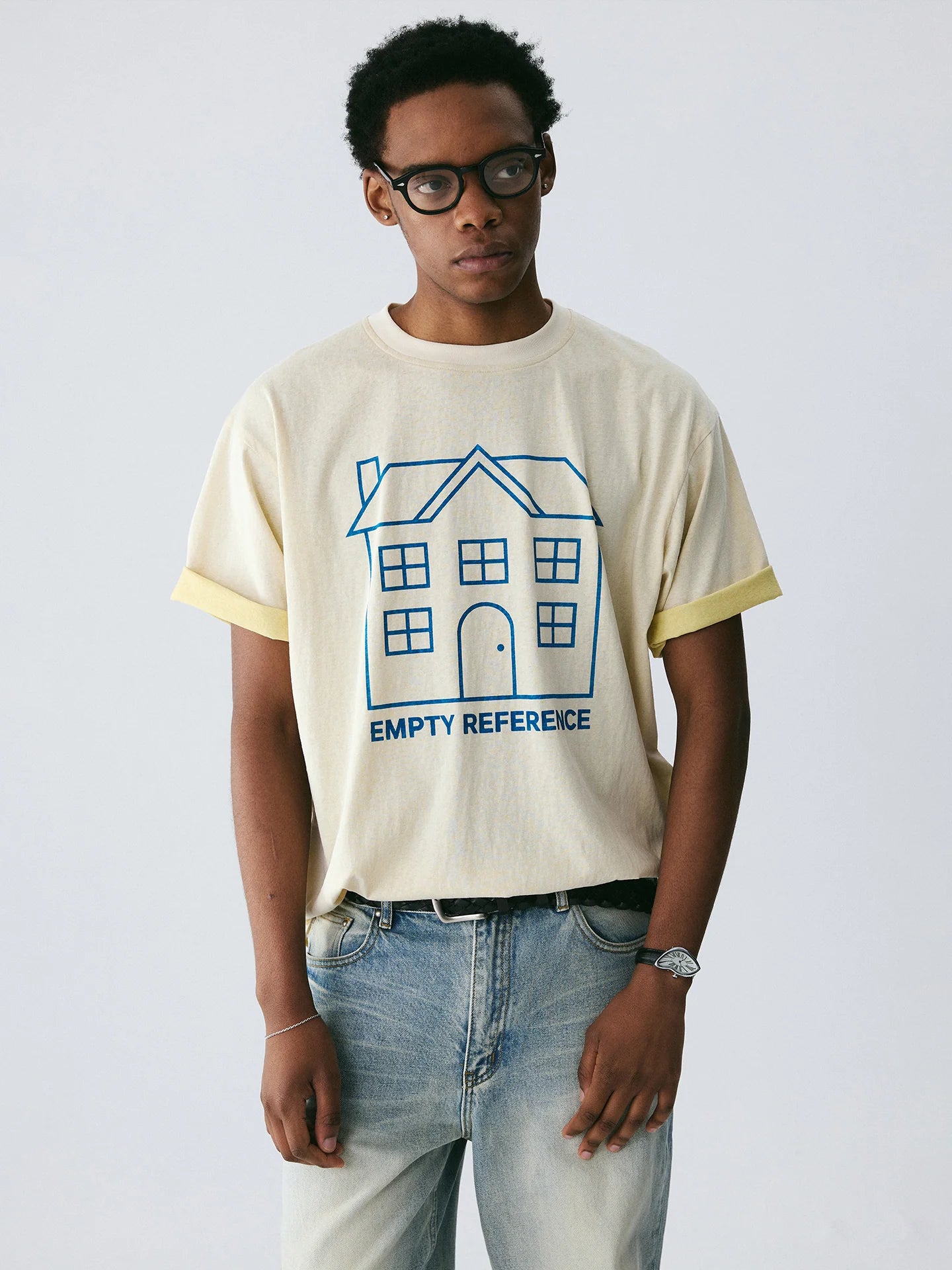 The Drawn Dwelling Sweatshirt - Double-Layer Snow Fabric & Blue Line House